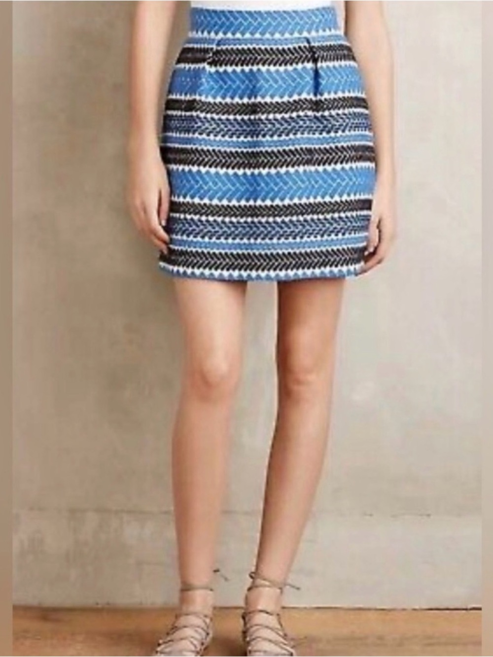 Anthropologie Nomad Morgan Carper Boho Mini Skirt
